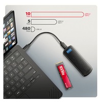 AXAGON EEM2-SC, USB-C 10Gbps externí box pro M.2 NVMe SSD, bezšroubový, žebrovaný hliník