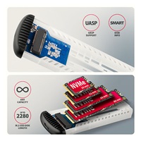 AXAGON EEM2-SC, USB-C 10Gbps externí box pro M.2 NVMe SSD, bezšroubový, žebrovaný hliník