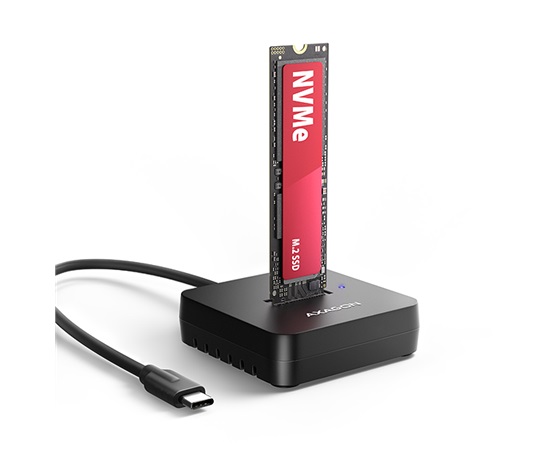 AXAGON ADSA-M2C11L, USB-C 10Gbps dokovacia stanica pro 1× M.2 NVMe SSD