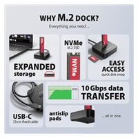 AXAGON ADSA-M2C11L, USB-C 10Gbps dokovacia stanica pro 1× M.2 NVMe SSD