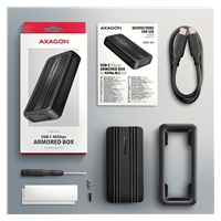 AXAGON EEM2-40G, USB-C 40Gbps externí box pro M.2 NVMe SSD, zesílený hliník