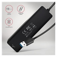 AXAGON HUE-C2A, 4× USB 5Gbps TRAVEL hub, 2× USB-A + 2× USB-C, USB-C napájení, kabel USB-A 19cm