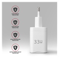 AXAGON ACU-PQ33W, GaN nabíječka do sítě 33W, USB-A + USB-C, PD3.0/PPS/QC4+/SFC2.0/Apple, bílá