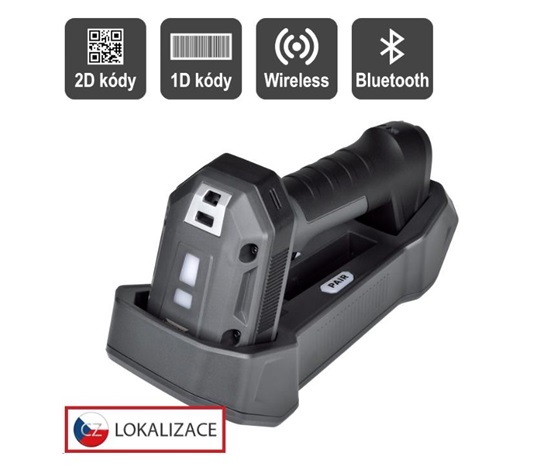 Virtuos CCD 2D průmyslová bezdrátová čtečka HW-857, USB, tmavě šedá