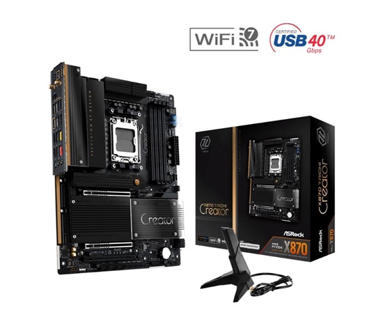 ASRock MB Sc AM5 X870 TAICHI Creator, AMD X870, 4xDDR5, 1xHDMI, 2xUSB4, WI-FI, ATX
