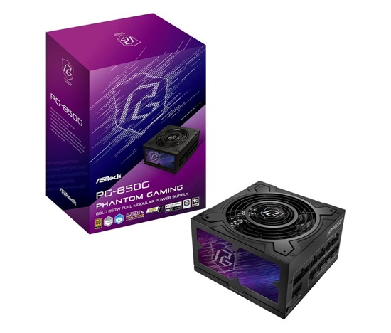 ASROCK zdroj PG-850G,850W, 80Plus Gold, 135 mm, ATX 3.1