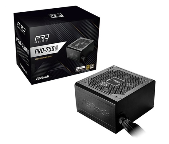ASROCK zdroj PRO-750G,750W, 80Plus Gold, 120 mm, ATX 3.1