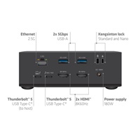 Club3D Dokovací stanice Thunderbolt 5 13v1, 1xUSB-C TB5, 2xUSB-C, 3xUSB-A, 2xHDMI, 1xmicroSD/SD,1xEthernet, 1xM.2