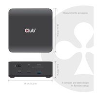Club3D Dokovací stanice Thunderbolt 5 13v1, 1xUSB-C TB5, 2xUSB-C, 3xUSB-A, 2xHDMI, 1xmicroSD/SD,1xEthernet, 1xM.2