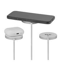 Club3D Bezdrátová nabíječka, 1x Qi2 25W, MagSafe, Qi certifikováno, bílá