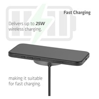 Club3D Bezdrátová nabíječka, 1x Qi2 25W, MagSafe, Qi certifikováno, černá