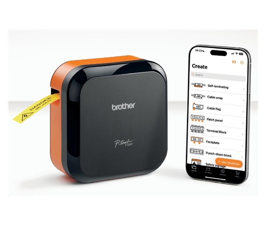 BROTHER tiskárna štítků PT-E720BTZ - 12,24mm, pásky, mobilní, Tiskárna Štítků pro průmysl a elekt