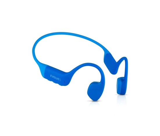 EVOLVEO bezdrátová sluchátka BoneMax MP3 32GB, na lícní kosti, IPX8, modrá