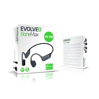 EVOLVEO bezdrátová sluchátka BoneMax MP3 32GB, na lícní kosti, IPX8, šedá