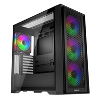 EVOLVEO Rhino, skříň eATX/ATX, 4x ARGB ventilátor 120mm, boční panel temperované sklo + mřížkovaný přední panel