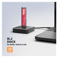 AXAGON ADSA-M2C11, USB-C 10Gbps dokovací stanice pro 1× M.2 NVMe/SATA SSD