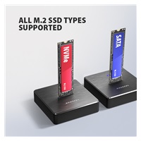 AXAGON ADSA-M2C11, USB-C 10Gbps dokovací stanice pro 1× M.2 NVMe/SATA SSD