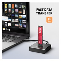 AXAGON ADSA-M2C11, USB-C 10Gbps dokovací stanice pro 1× M.2 NVMe/SATA SSD