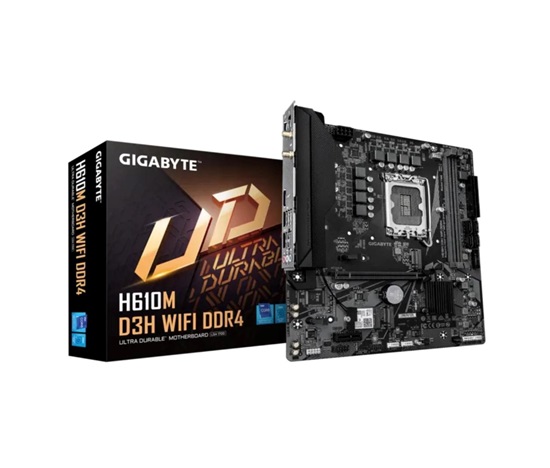 GIGABYTE MB Sc LGA1700 H610M D3H WIFI DDR4,Intel H610, 2xDDR4, 1xHDMI, Wifi,mATX