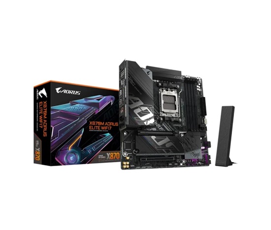 GIGABYTE MB Sc AM5 X870M A ELITE WF7, AMD X870, 4xDDR5, 2xUSB-C, 2xHDMI, Wifi, mATX