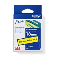 BAZAR - BROTHER TZE641 - kazeta TZ šířky 18mm, laminovaná TZE-641, žlutá/černé písmo - Poškozený obal (Komplet)