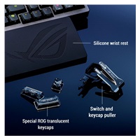 ASUS klávesnice ROG Azoth 96 HE, Mechanická, Bezdrátová, BT, RF 2.4GHz, US, černá