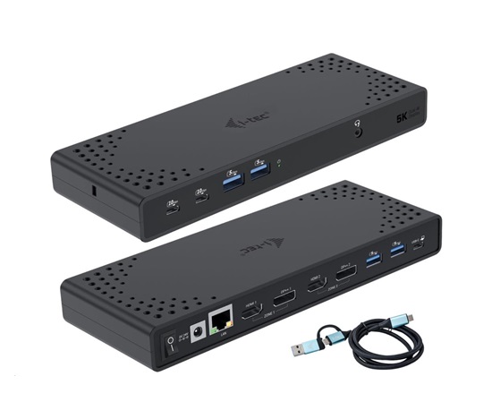 BAZAR - i-tec USB 3.0 / USB-C / Thunderbolt Dual Display Docking Station + PD 100W - Po opravě (Náhradní krabice)