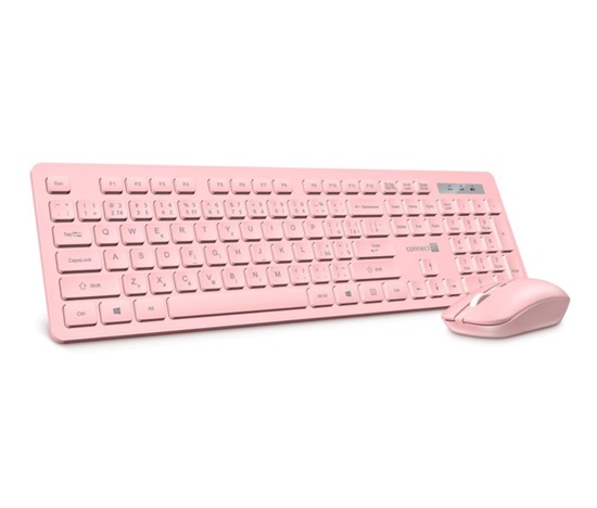 CONNECT IT Set Klávesnice+myš Wireless FashionCombo2, bezdrátová, růžová