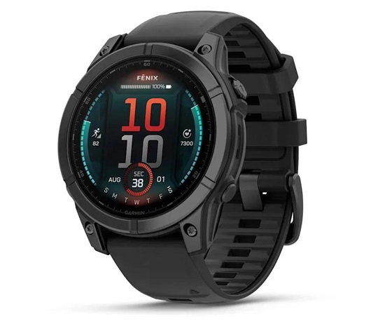 Garmin fenix® E – 47 mm, AMOLED, Slate grey steel / Černý silikonový řemínek, EU