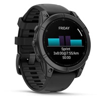 Garmin fenix® E – 47 mm, AMOLED, Slate grey steel / Černý silikonový řemínek, EU