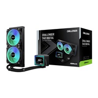 ASROCK Vodní chladič Challenger 240 Digital, 2x120mm, ARGB, LGA1851, AM5, černá