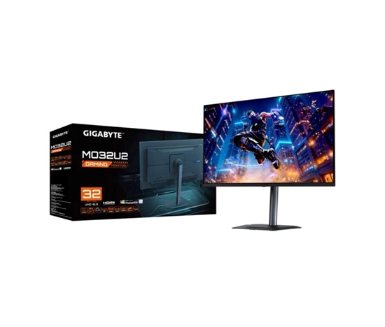 GIGABYTE LCD - 32" Gaming monitor MO32U2, OLED, 3840 x 2160 UHD, 240Hz, 1.5M:1, 250 cd/m2, 0.03ms, 2xHDMI, 1xDP