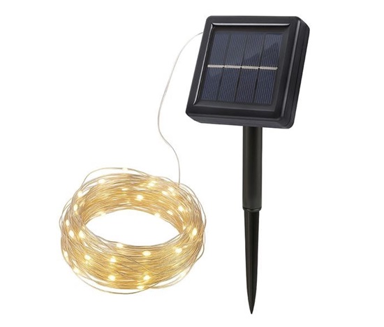 Solight LED solární řetěz, 200LED, 22m, teplá bílá