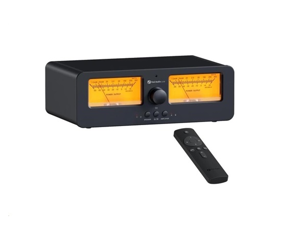 Fosi LC30 přepínač repro/zesilovačů s VU metry - žlutý