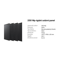 EcoFlow sada čtyř 250W rigidních solárních panelů