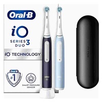 Oral-B iO Series 3 Duo Black/Blue duo pack, mikrovibrace, chytrý senzor tlaku, technologie ochrany dásn