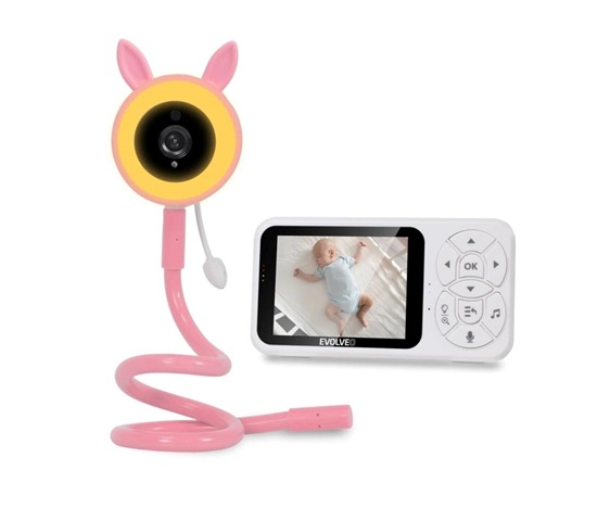 EVOLVEO Baby Monitor N35, kamera, VOX, teploměr, noční vidění, RGB, růžová