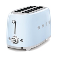 Smeg TSF02PBEU, toustovač / topinkovač, 4 toasty, 6 úrovní opékání, zásuvka na drobky, styl. 50. let, pastelově modrý