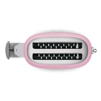 Smeg TSF02PKEU, toustovač / topinkovač, 4 toasty, 6 úrovní opékání, zásuvka na drobky, styl. 50. let, růžový