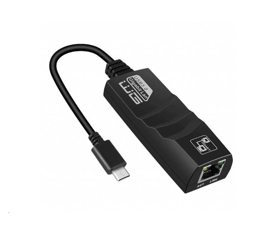 WG Adaptér RJ-45 Gigabit Ethernet (female) to Type-C (male) /10/100/1000 Mbps 1000Mbps