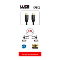 WG Datový kabel HDMI to HDMI / 1m / nylon braided / black