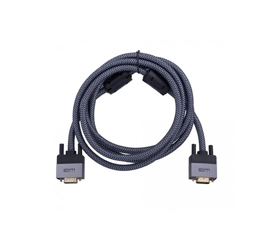 WG Kabel VGA (male) to VGA (male) / 2m / nylon braided / aluminum housing / HD