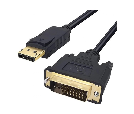 WG Video kabel propojovací DisplayPort (male) to DVI-I Dual Link (male) / 1,8m / black
