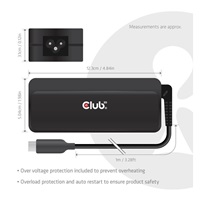Club3D Nabíječka pro notebook, USB-C, 140W, 1m