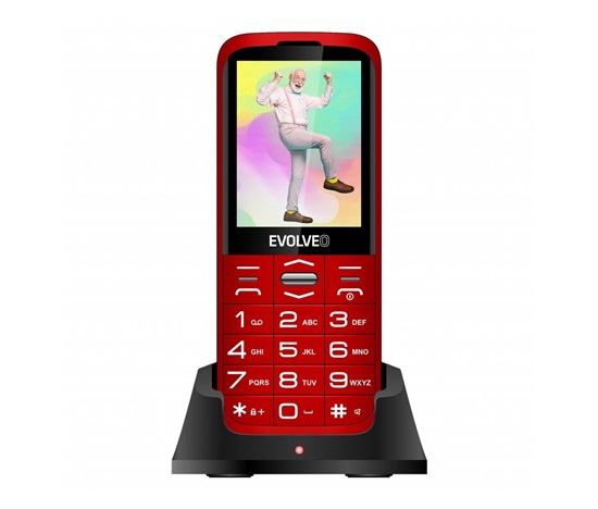 BAZAR - EVOLVEO EasyPhone XO, mobilní telefon pro seniory s nabíjecím stojánkem, červená - Po opravě (Komplet)