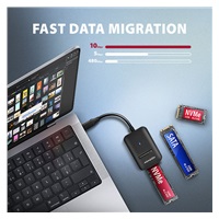 BAZAR - AXAGON ADM2-CM USB-C 10Gbps - M.2 NVMe & SATA SSD adaptér, kabel USB-C 10cm - Poškozený obal (Komplet)
