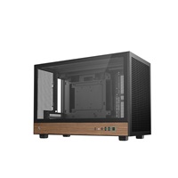 DEEPCOOL Case CH260 WOOD, mATX, Průhledná bočnice, černo-dřevěná