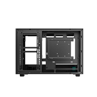 DEEPCOOL Case CH260 WOOD, mATX, Průhledná bočnice, černo-dřevěná