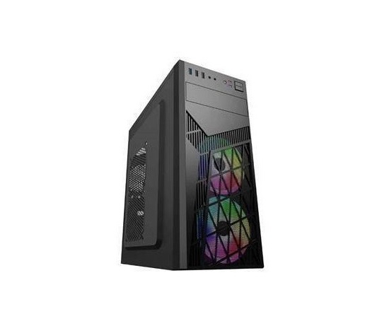 BAZAR - EUROCASE skříň ML N6-560B, ATX, 2x USB-A, 1x USB-C, 2x 120mm ARGB Fan, černá - Rozbaleno (Komplet)