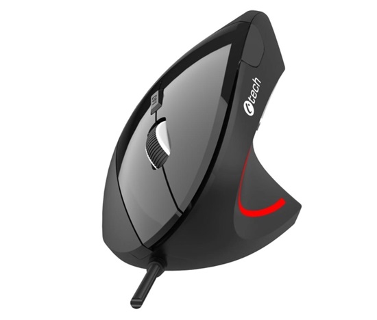 BAZAR - C-TECH myš VEM-09C, vertikální, 6 tlačítek, černá, USB, poškozený obal